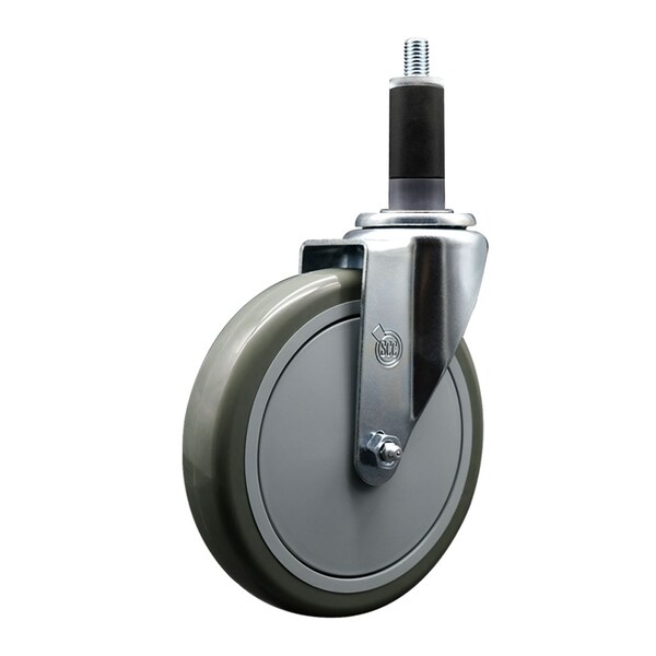 6'' Gray Poly Wheel Swivel 1-1/8'' Expanding Stem Caster